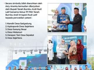 Hari Jadi Tanbu Ke-23, Bupati Serahkan Bibit Tomat Kepada Petani